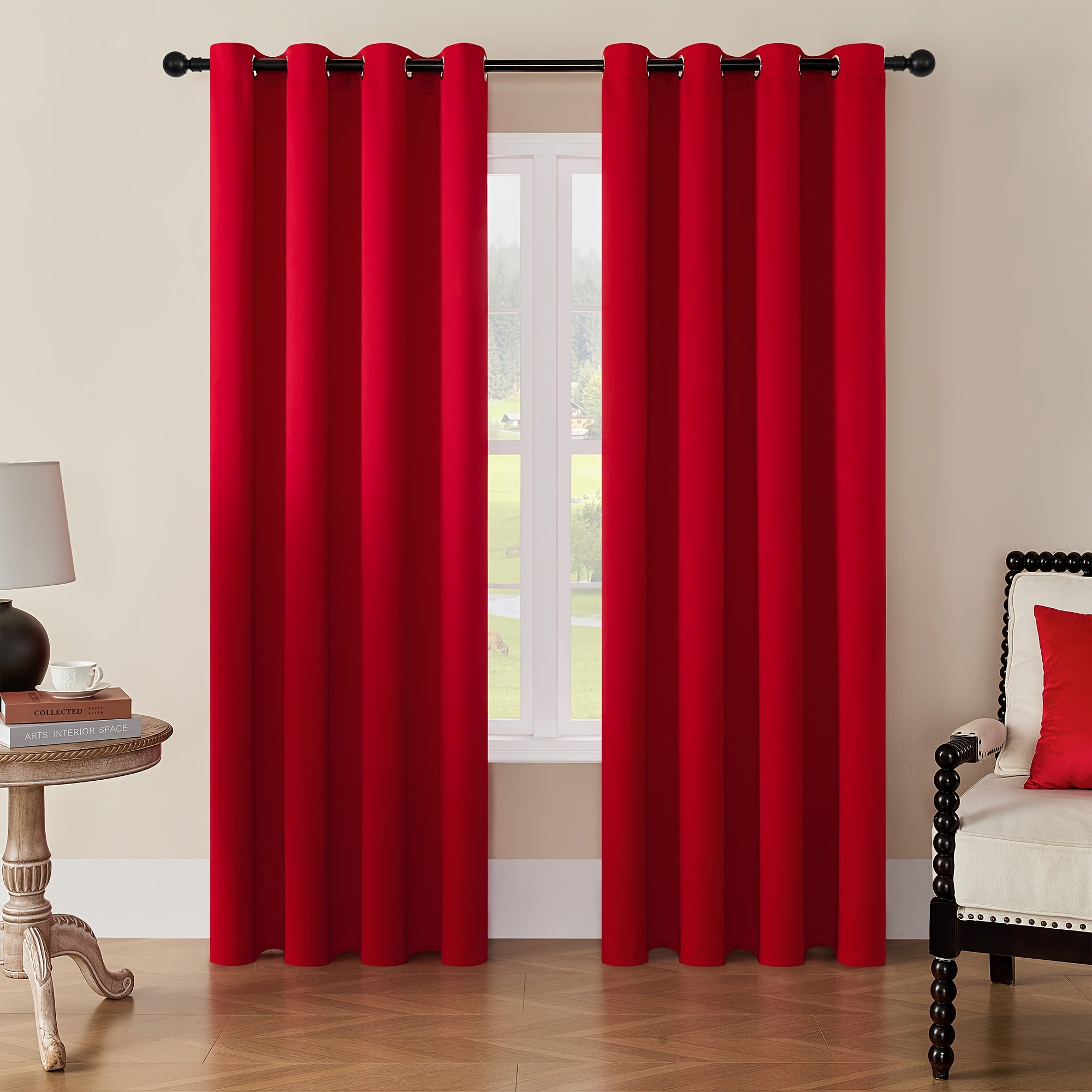 Tende Oscuranti - 2 Pezzi Tende Moderne in Poliestere con Isolamento Termico e Anelli