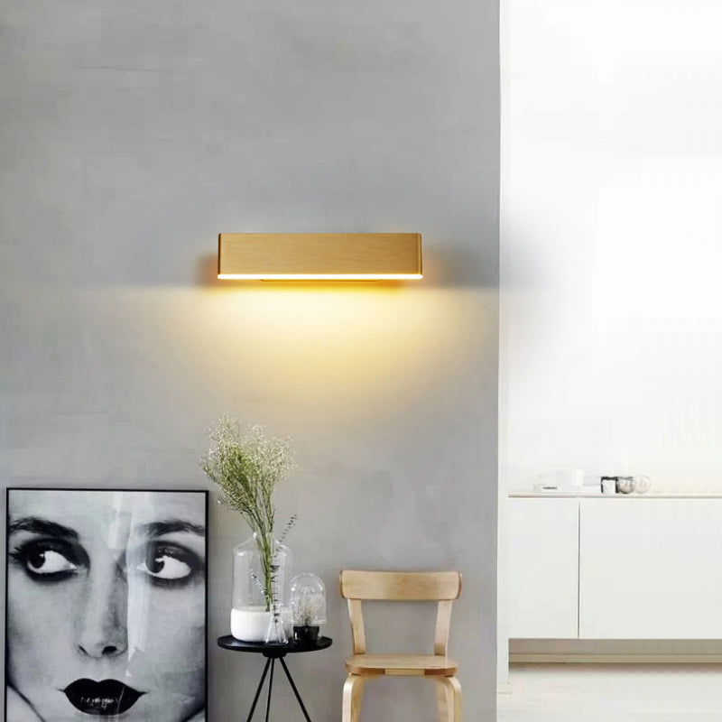 Lámpara de pared LED minimalista Aqsa - Negro/Oro/Marrón, Dormitorio, Metal