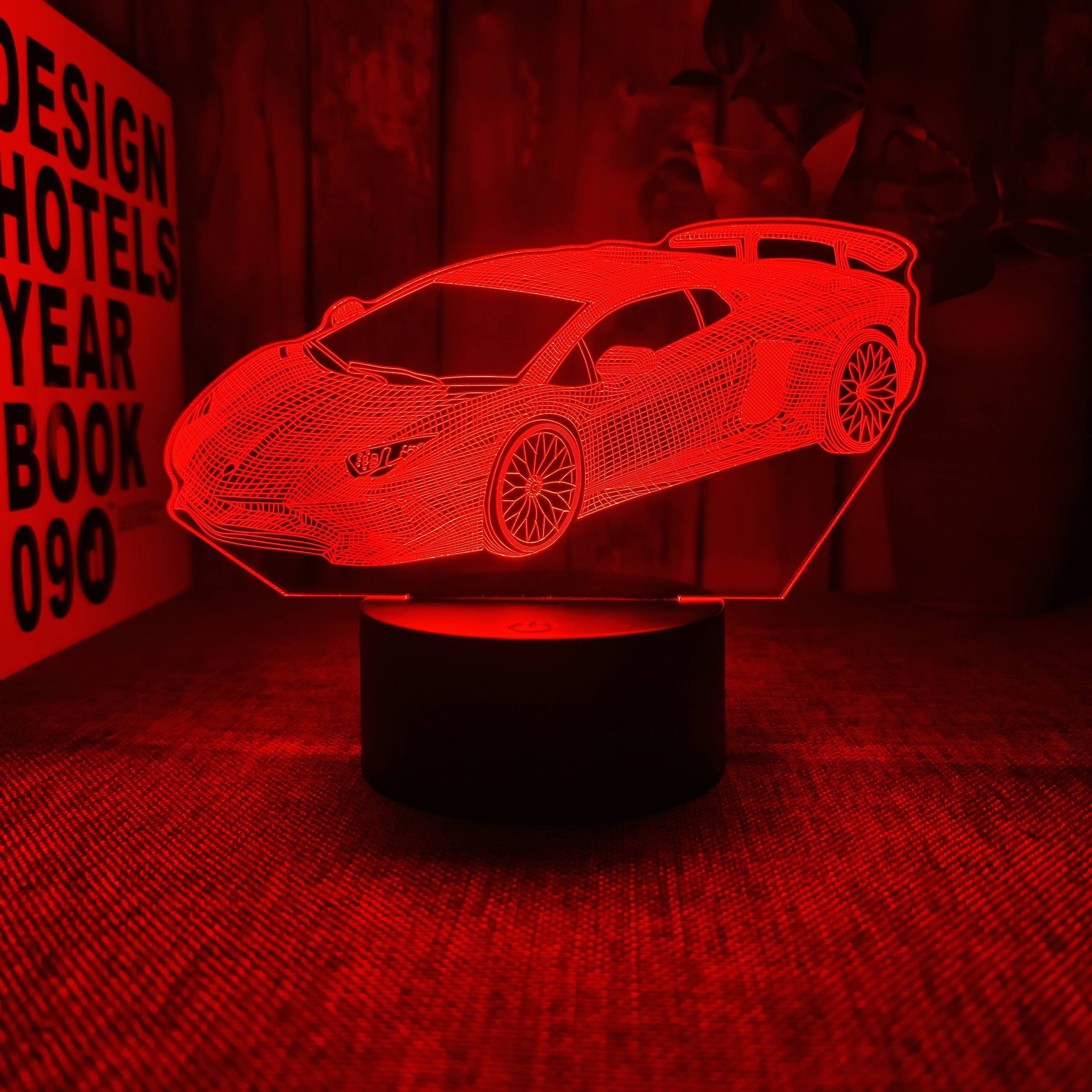 AutoLamp - Lámpara nocturna 3D de coche deportivo con control táctil y USB