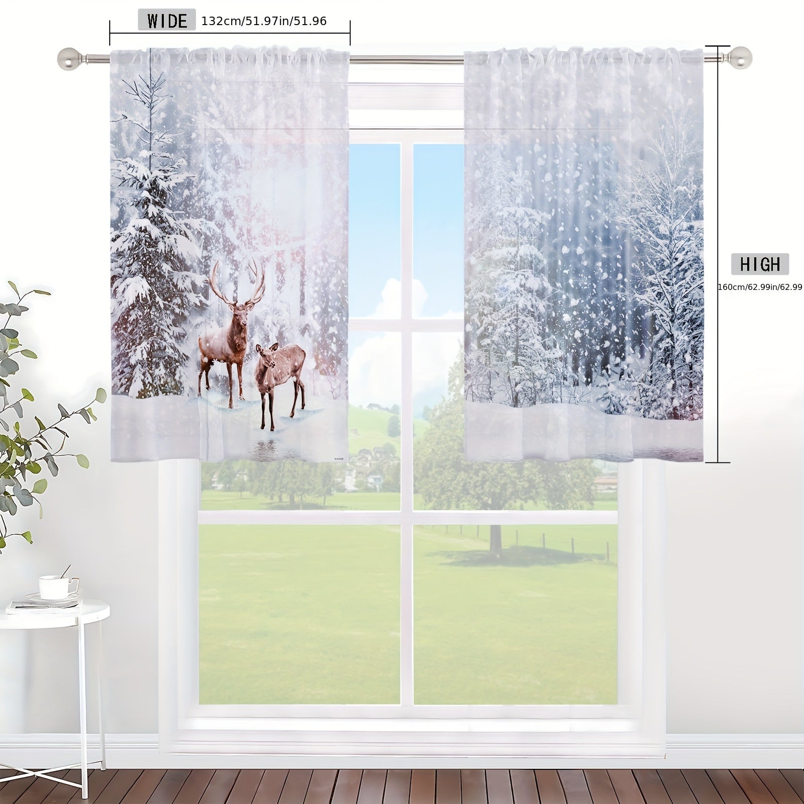 Tende Pupazzo di Neve - 2 Pezzi Trasparenti con Tasca per Asta