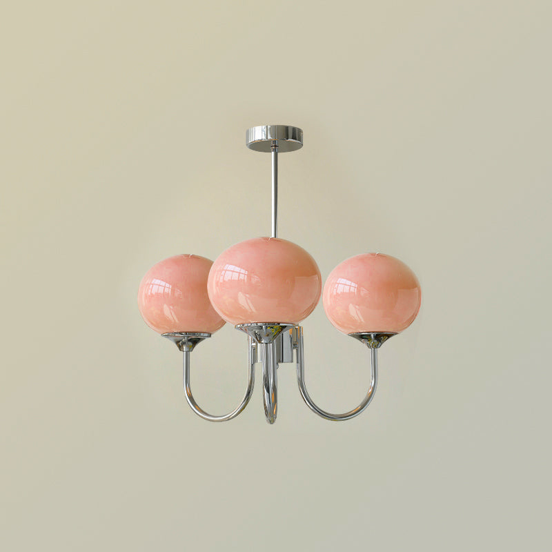Lampadario in vetro rosa bubble marshmallow