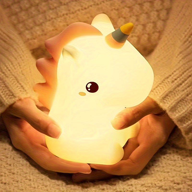 UnicornGlow - Lámpara nocturna cálida de unicornio con 7 colores y protección ocular