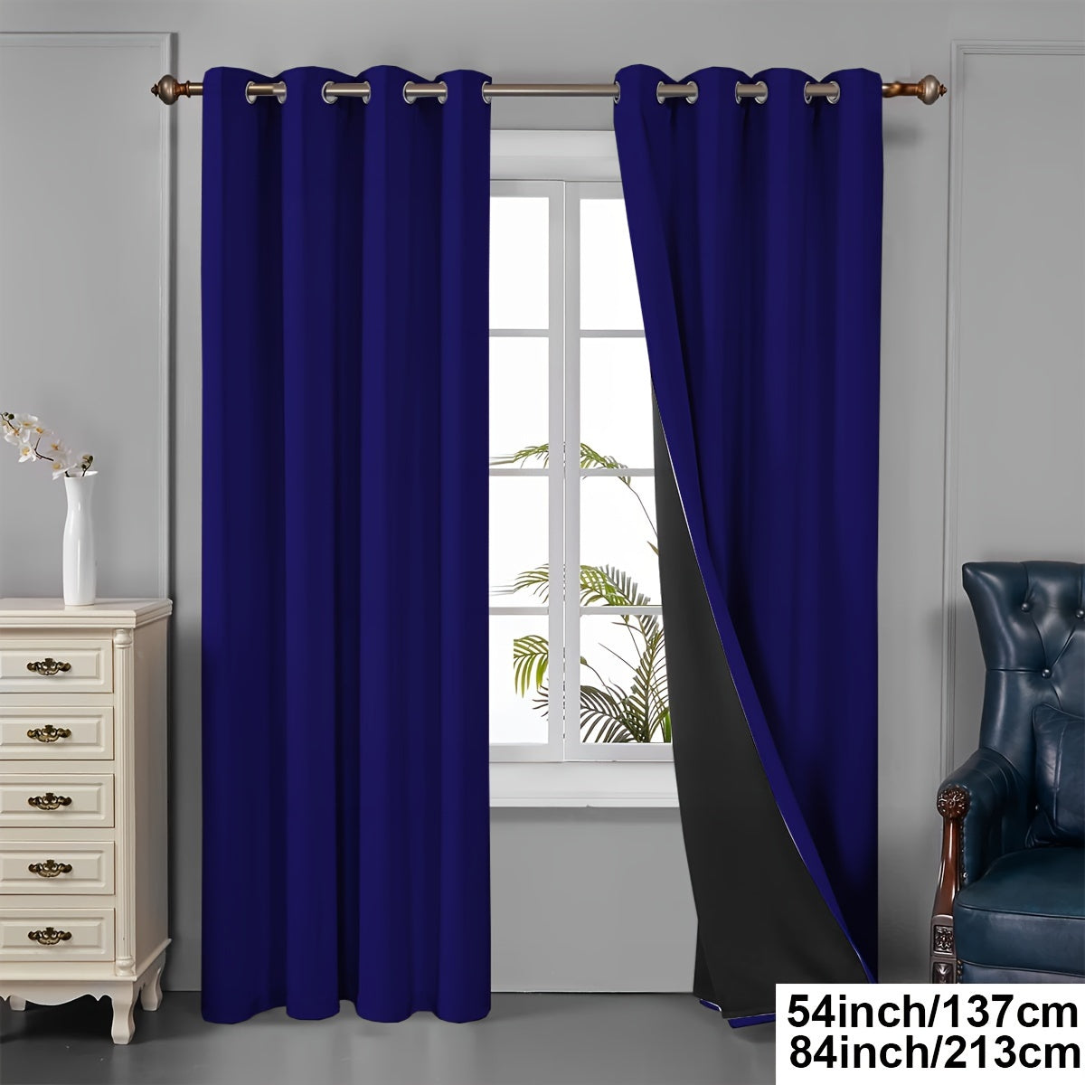 Tende oscuranti - 2 pezzi tende oscuranti con occhielli, protezione UV e isolamento termico