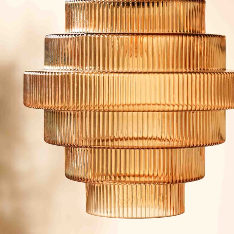 Phallic-shaped Brass Glass Pendant Lamp