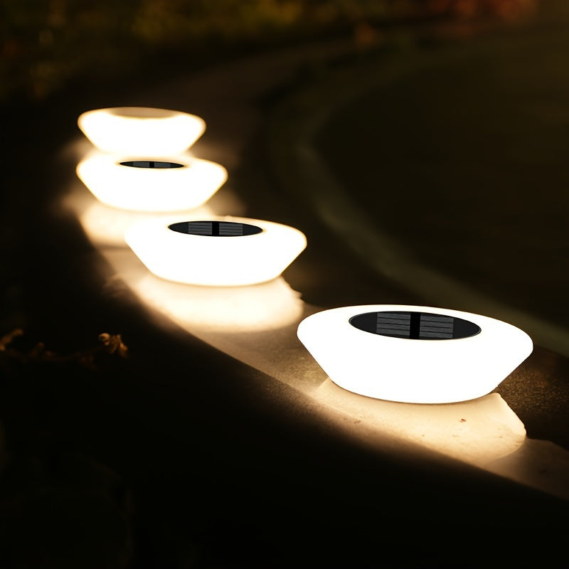 SolarLuxe - 4 Pieces Waterproof Solar Underground Lights for Garden and Landscape