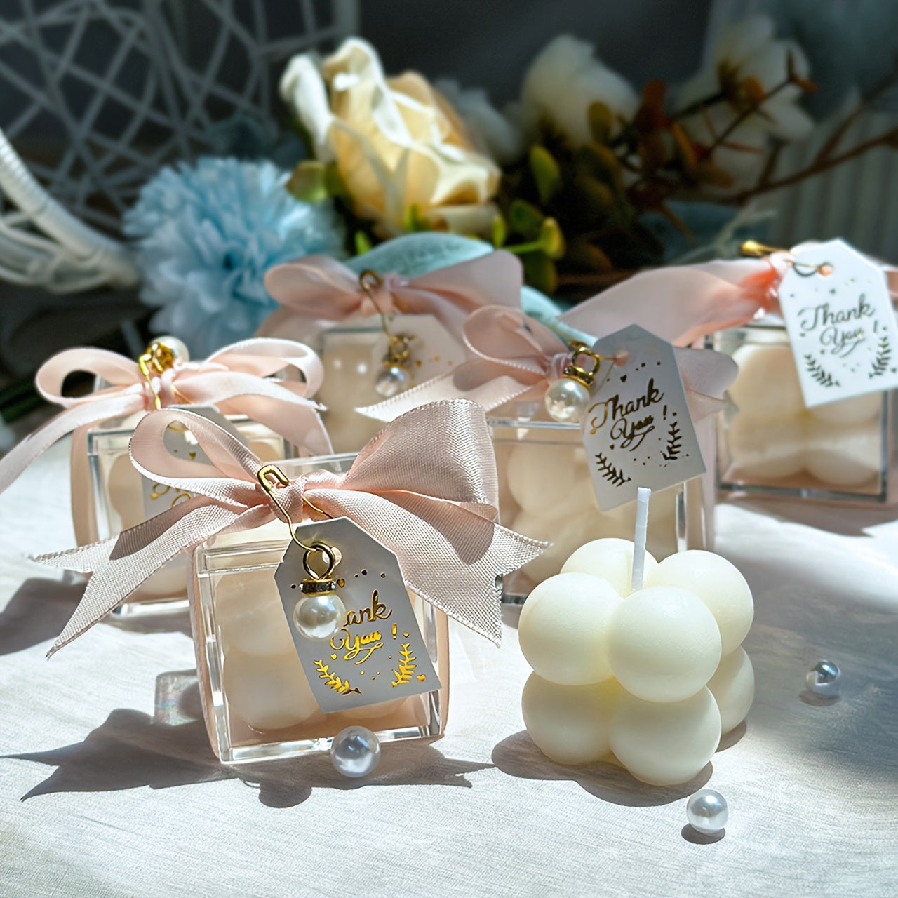 Candele Profumate Fresia (10/20 pezzi) - Perfette per Matrimoni, Baby Shower e Decorazioni per la Casa