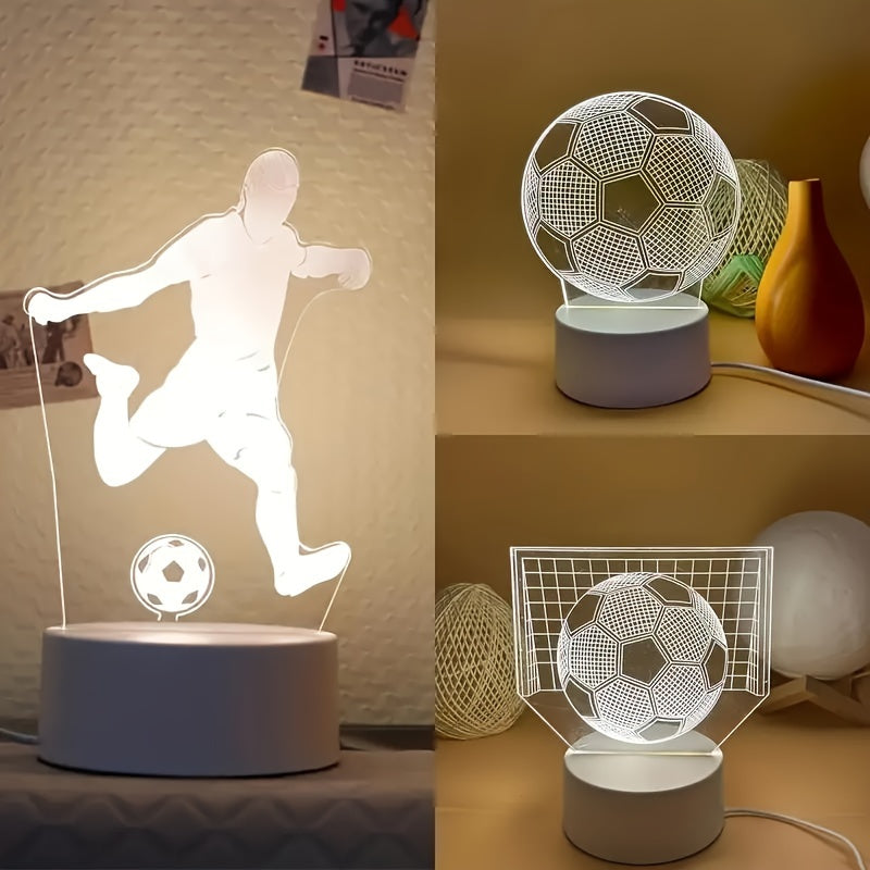 SoccerGlow - Voetbal LED Nachtlamp met Acryl Basis