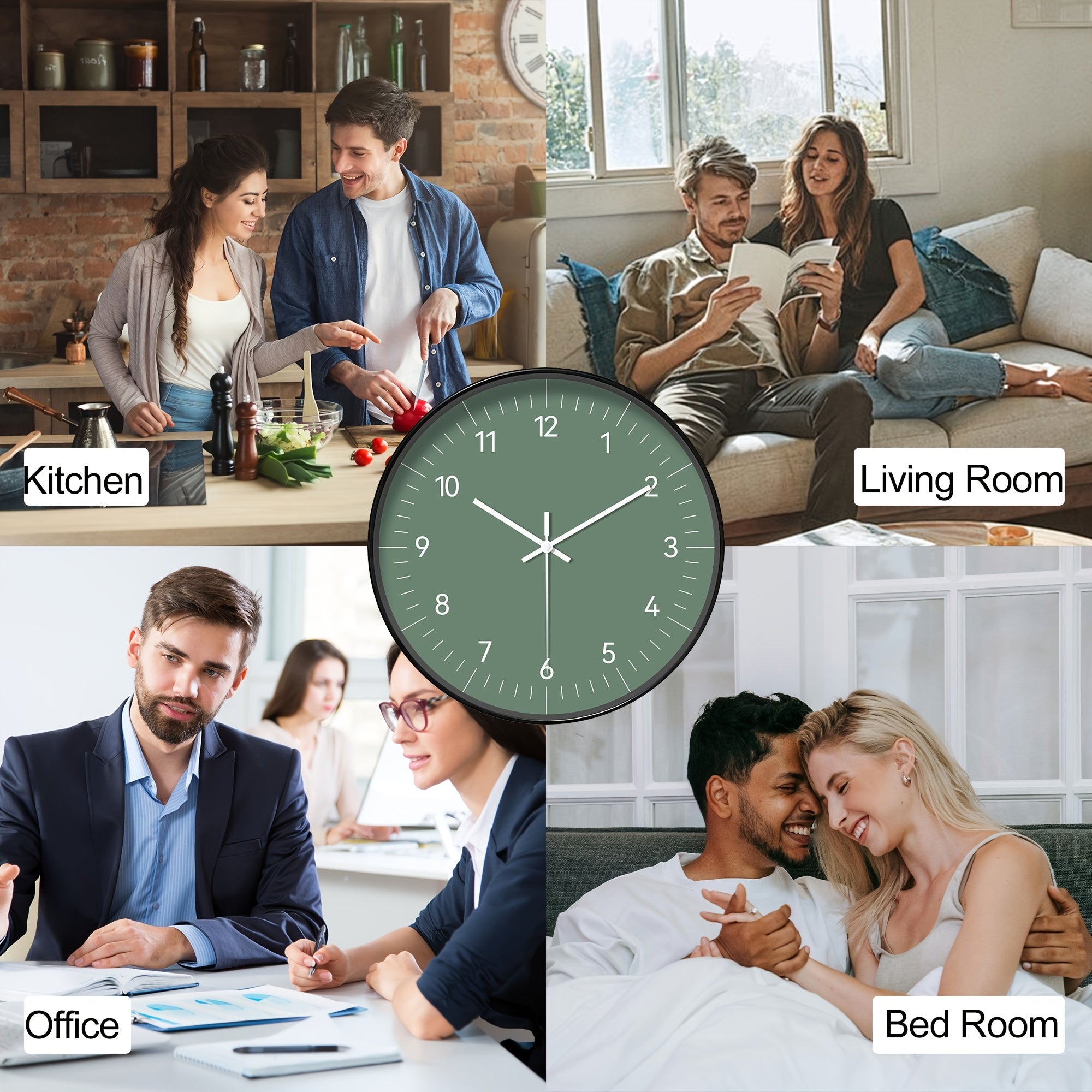 FantasyTime - Reloj de pared moderno silencioso, 20 cm