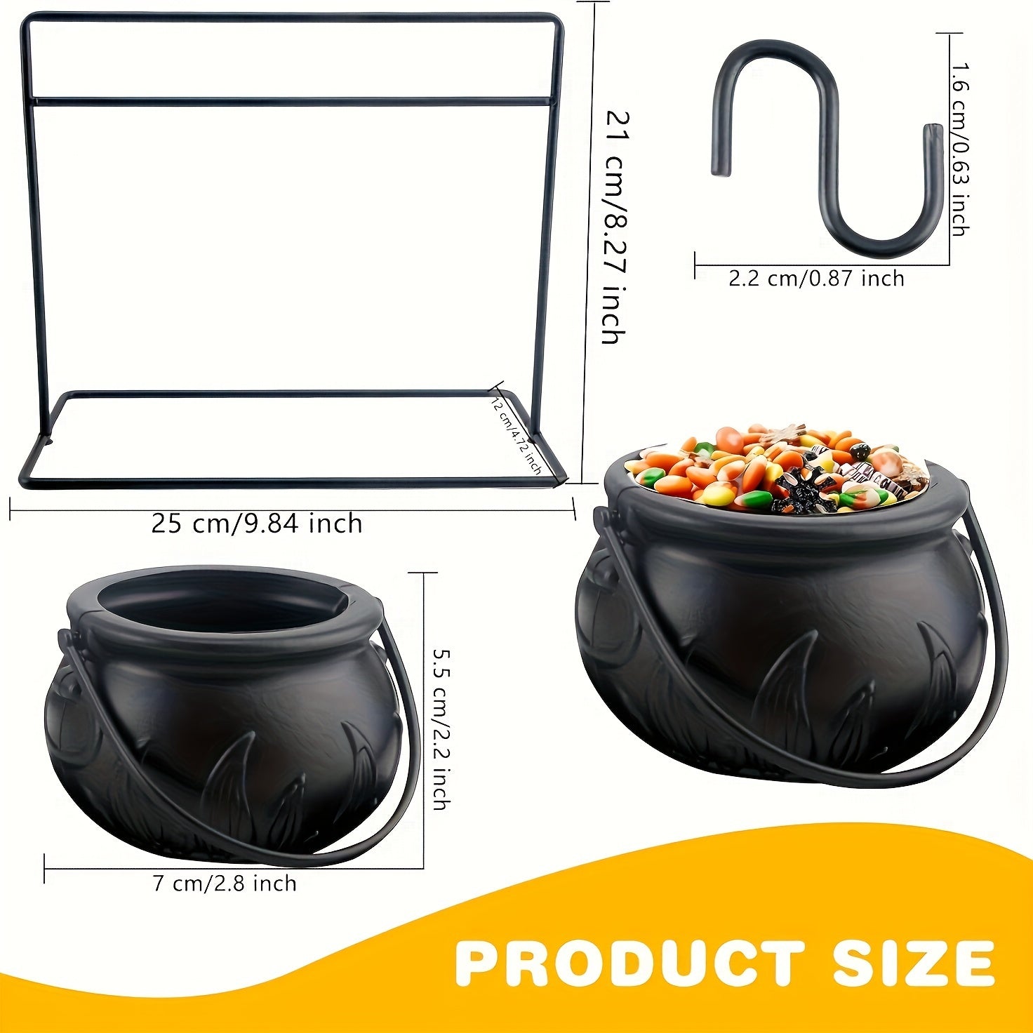 CauldronServe - Snoepkommen Set - 6-delige Halloween Heksenketel Serveerschalen