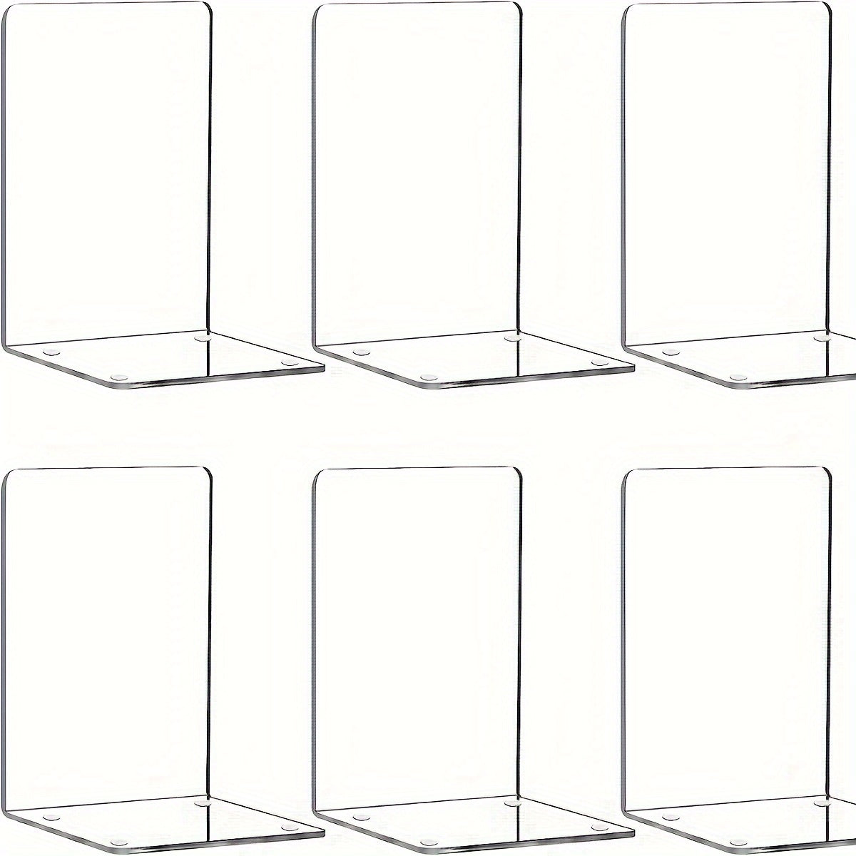 Fermalibri in acrilico trasparente - Moderni fermalibri a forma di L per l'organizzazione della scrivania