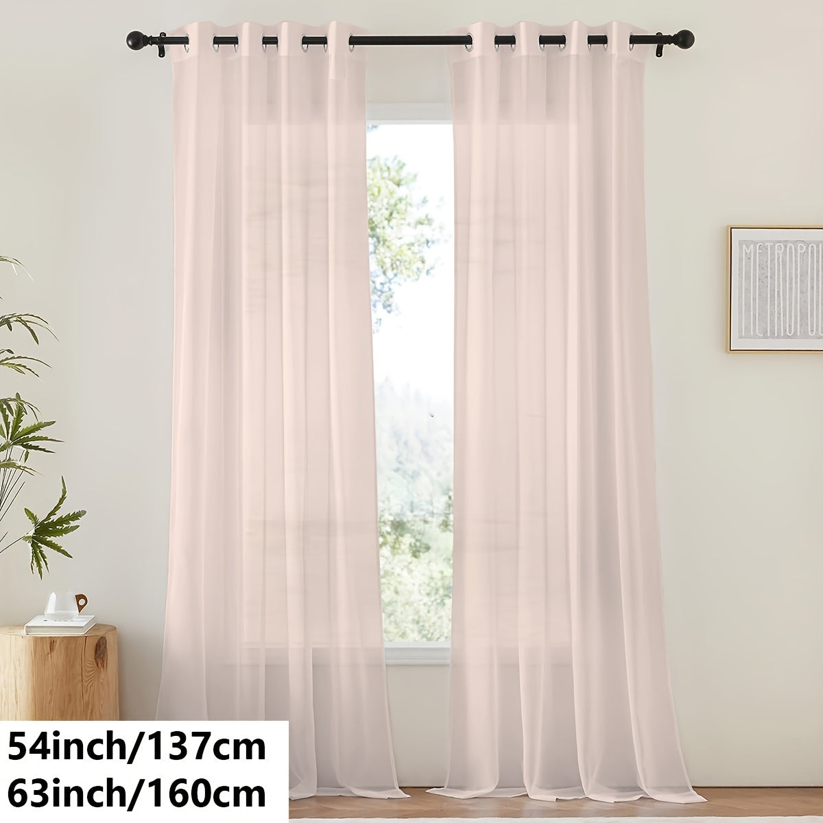 Tende in voile bianco leggero - 2 pezzi con occhielli per soggiorno e camera da letto