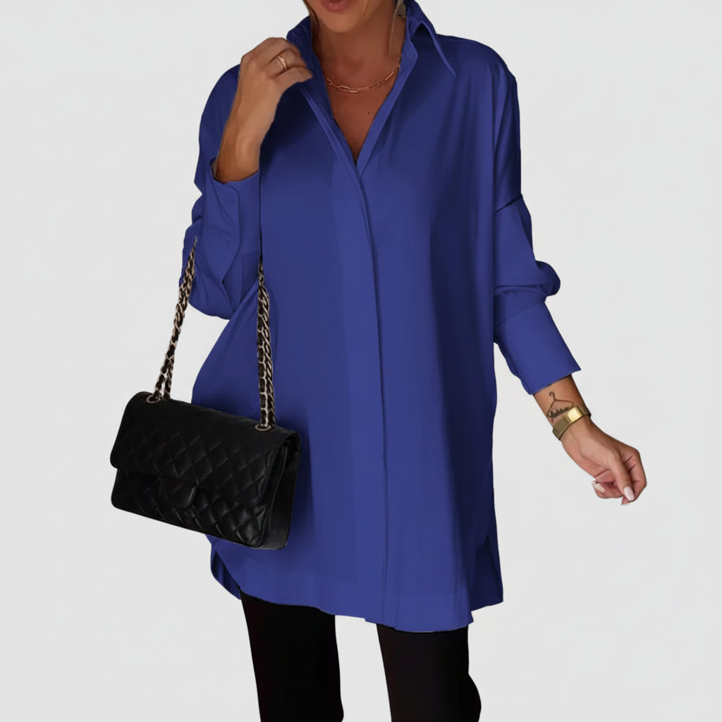 Long Polo Blouse Dames Ademend Stijlvol Elke Dag