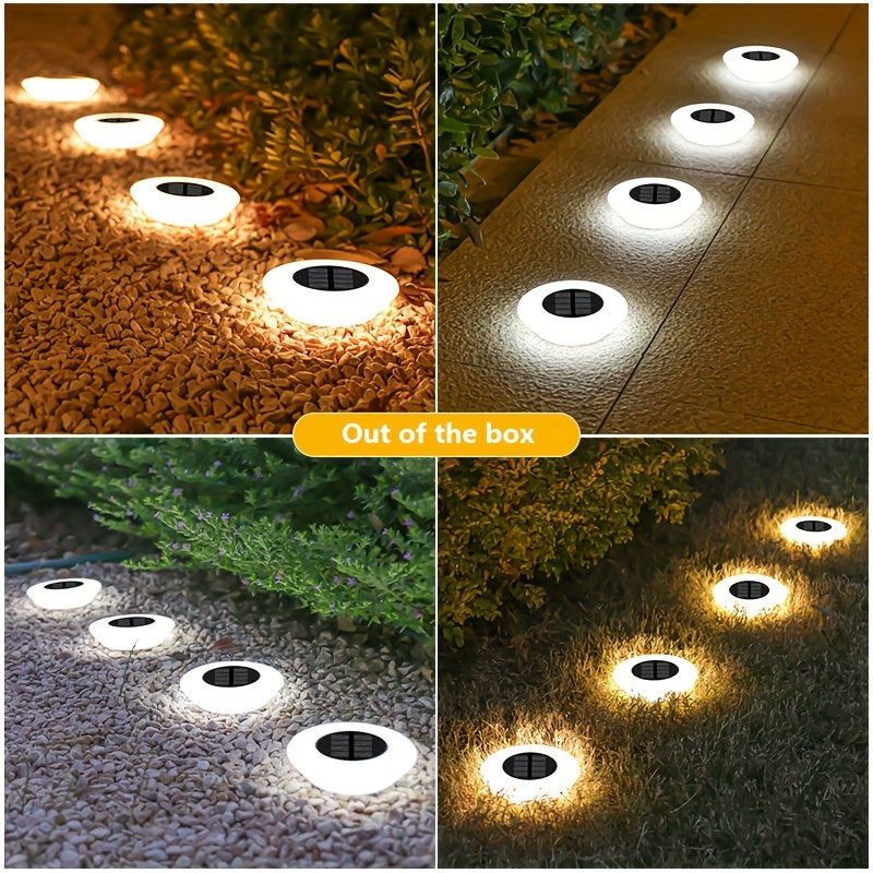 SolarLuxe - 4 Pieces Waterproof Solar Underground Lights for Garden and Landscape