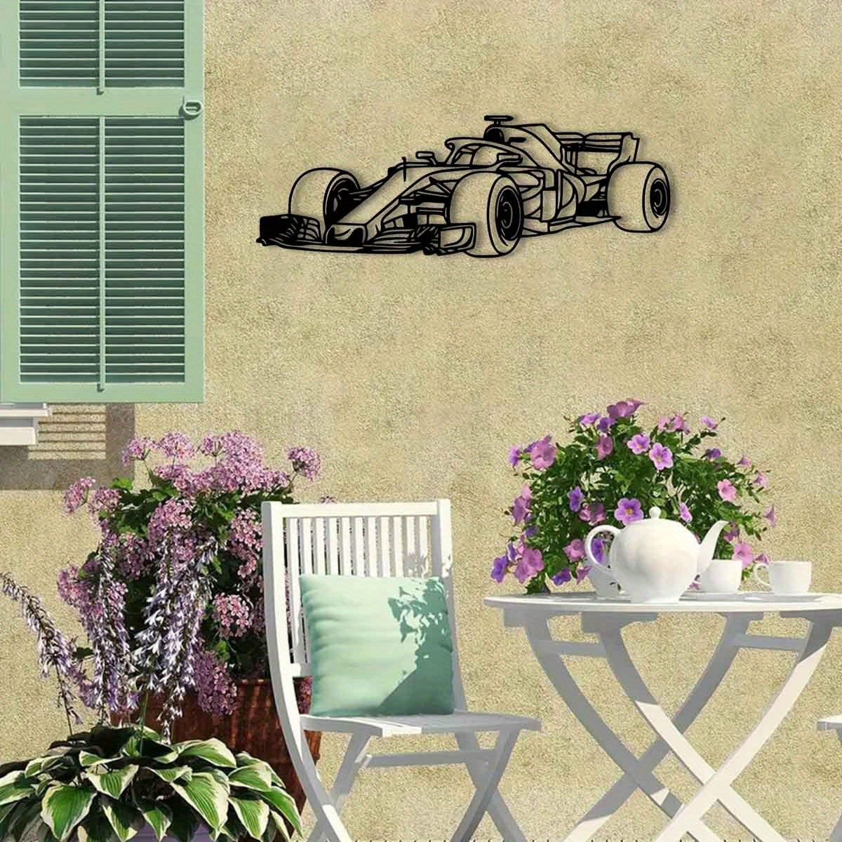 RaceSculpt - Formule Raceauto Metalen Muursculptuur