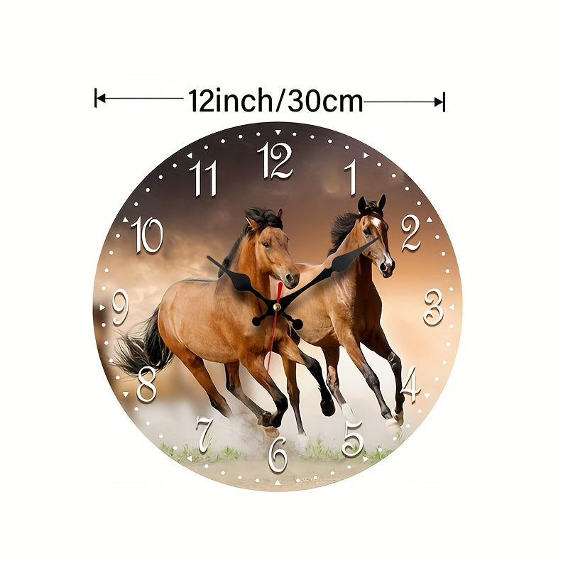 GallopTime - Reloj de pared silencioso con diseño de caballo galopante