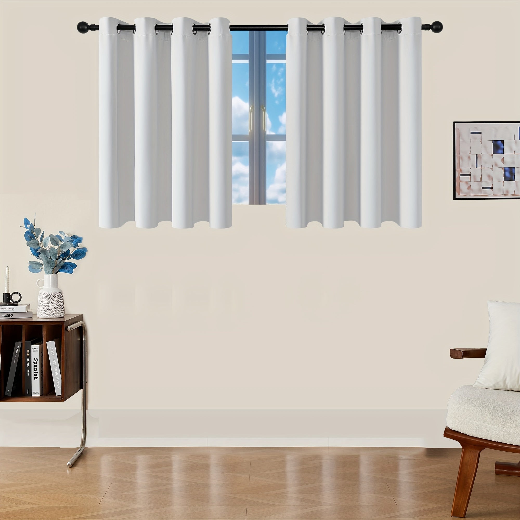 Tende Oscuranti - 2 Pezzi Tende Moderne in Poliestere con Isolamento Termico e Anelli