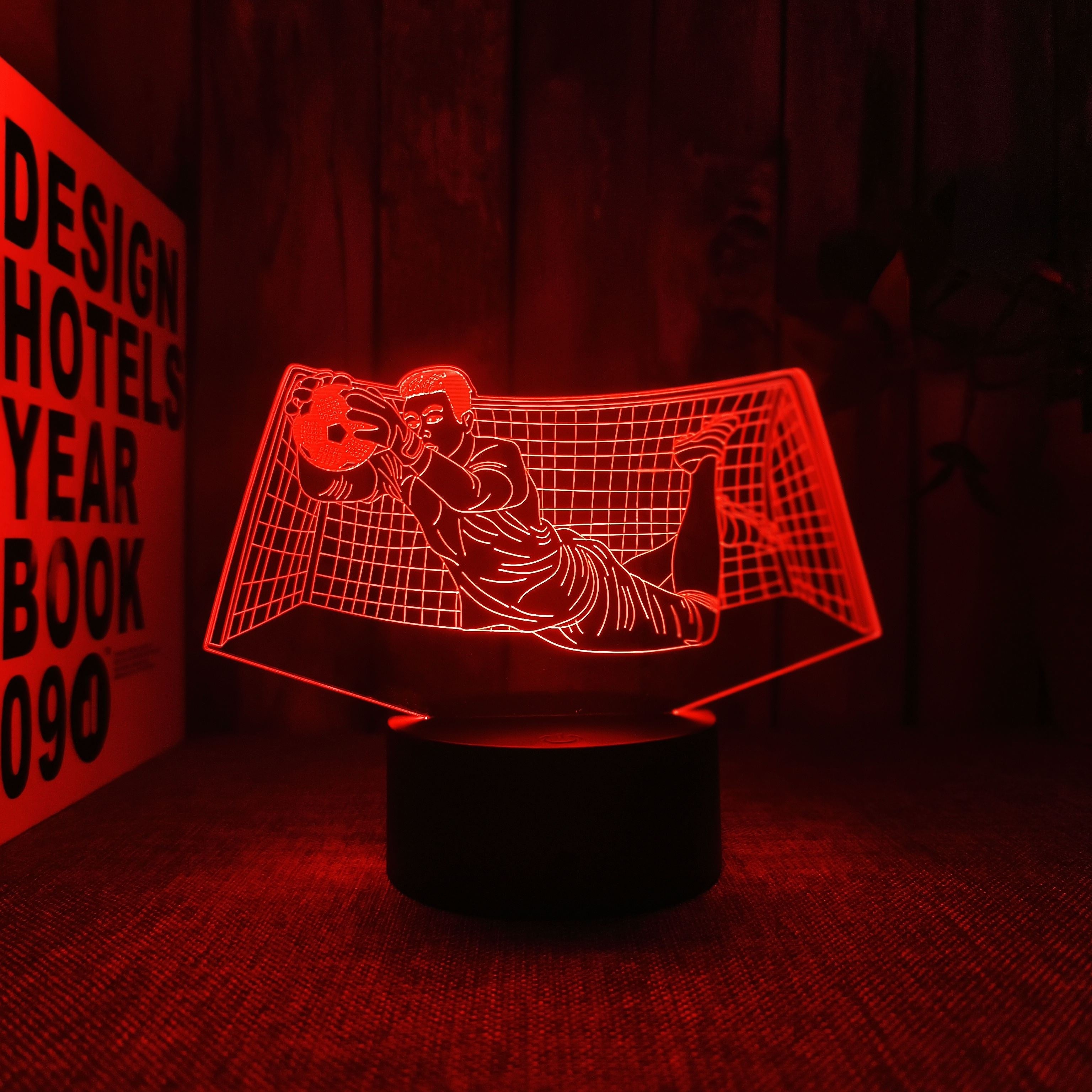 KeeperLicht - Lámpara nocturna 3D de portero de fútbol con control táctil