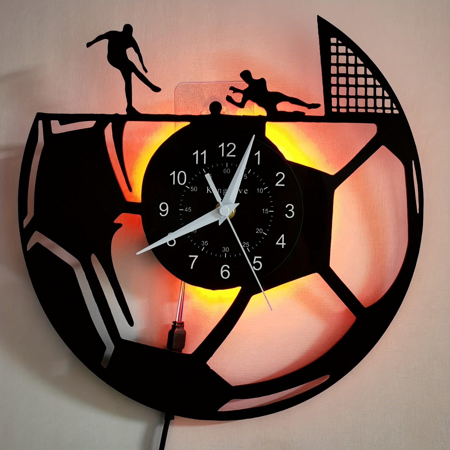 Reloj de pared de vinilo - Tema de fútbol - Funcionamiento silencioso