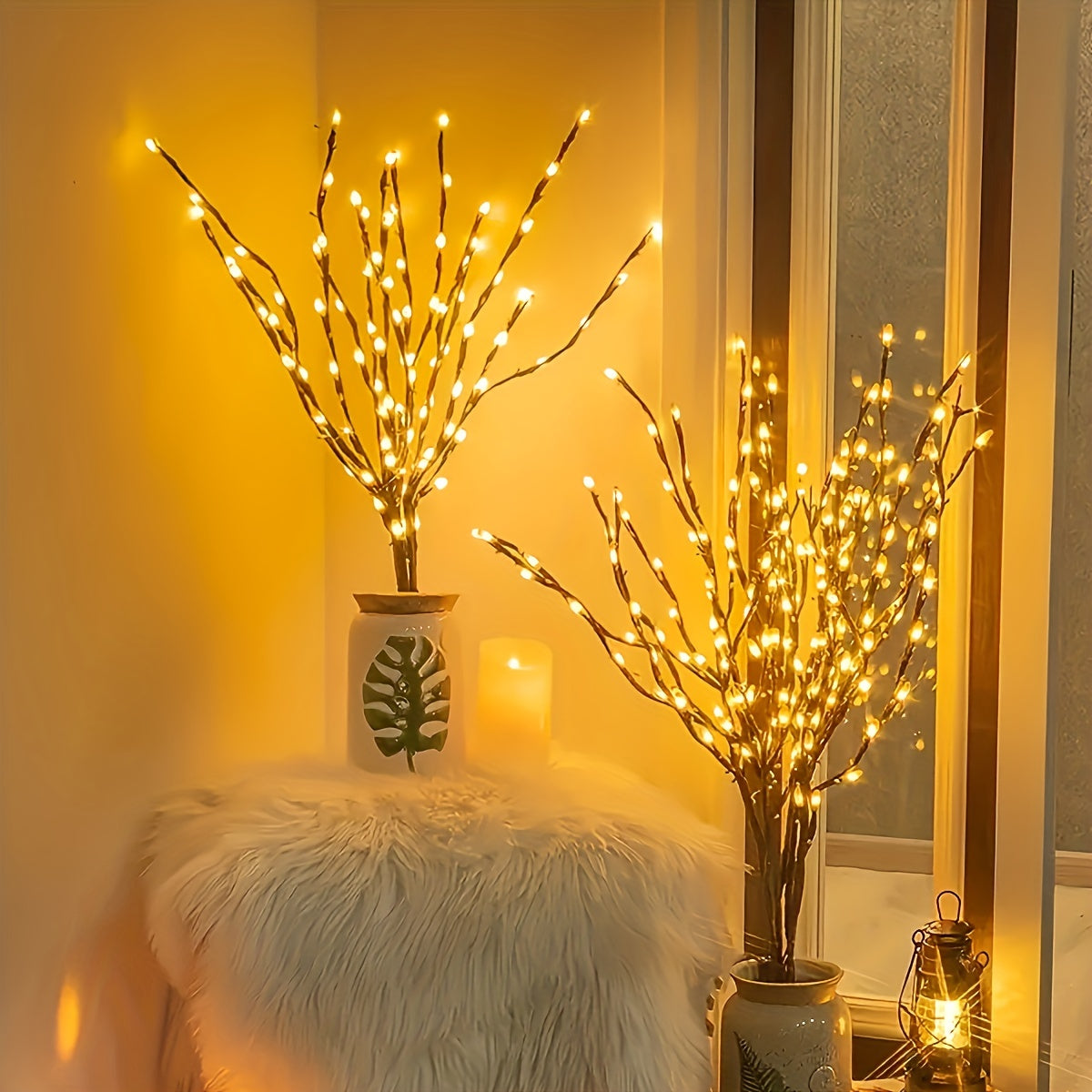 TwinkleBranch - 20 Lâmpadas LED para Tecto, Alimentadas a Pilhas, Iluminação Decorativa