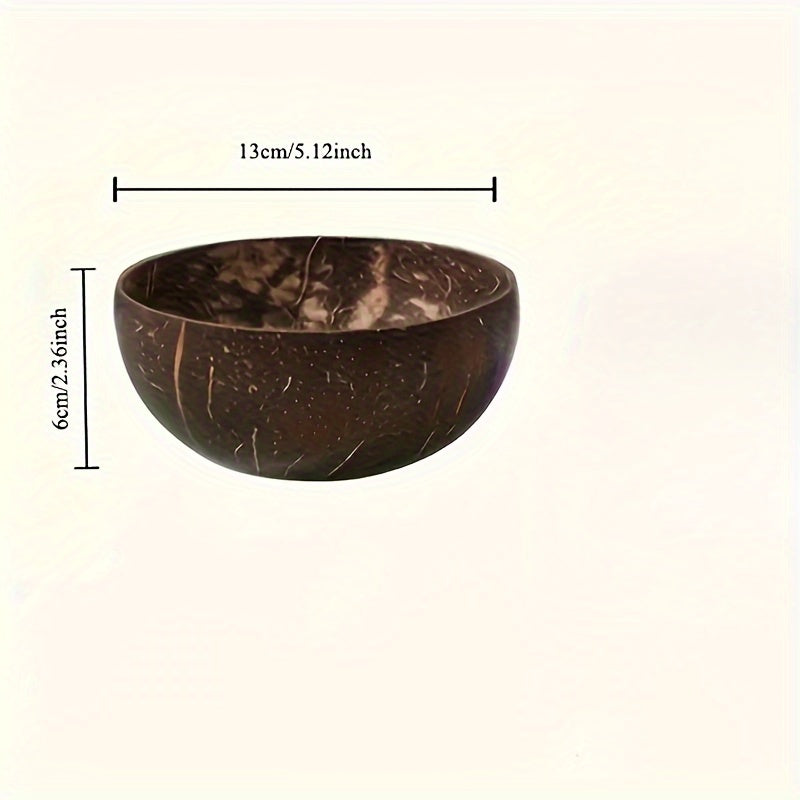 CocoServe - 3-delige Kokosnootschelp Kom Set met Lepels