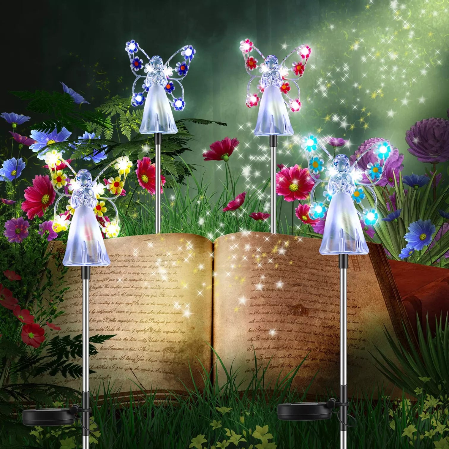 SolarAngel - LED Garden Lamp on Solar Energy with Angel Design – Weatherproof Outdoor Lighting