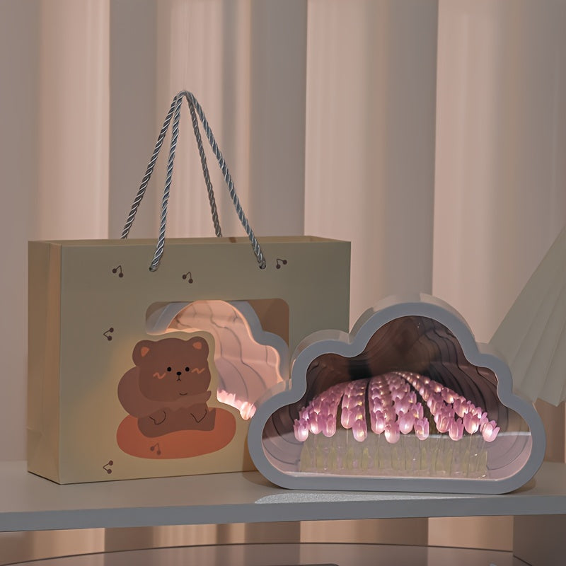 TulipGlow - Candeeiro Noturno LED Tulipa para Decoração de Quarto