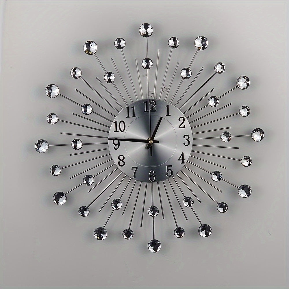 LuxeTime - Silent Wall Clock with Crystal Accents