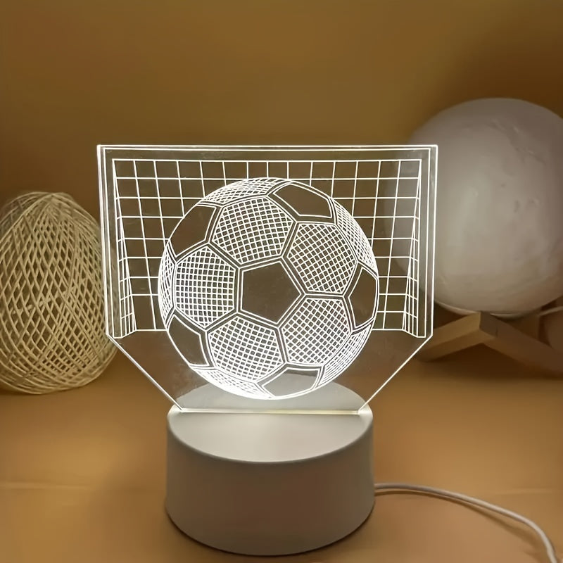 SoccerGlow - Voetbal LED Nachtlamp met Acryl Basis
