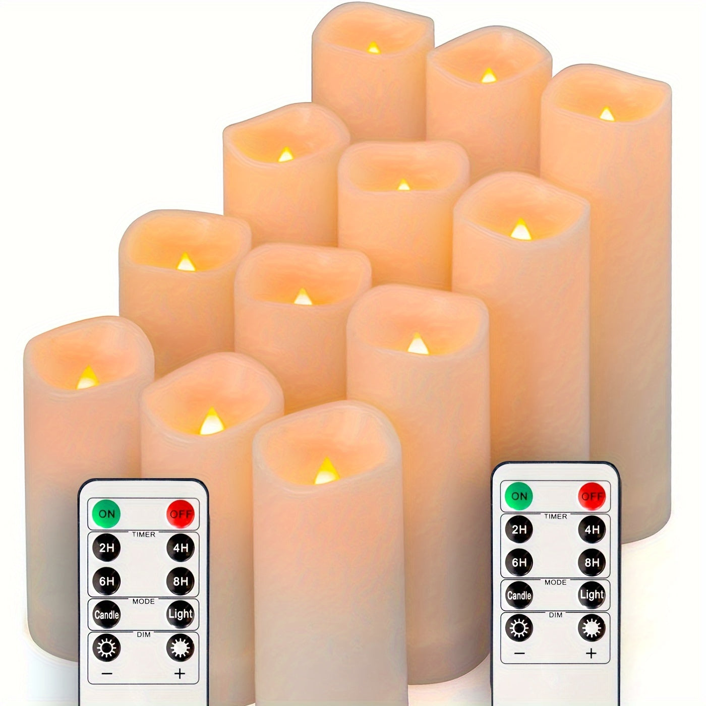 Set di 12 Candele LED Senza Fiamma con Telecomando