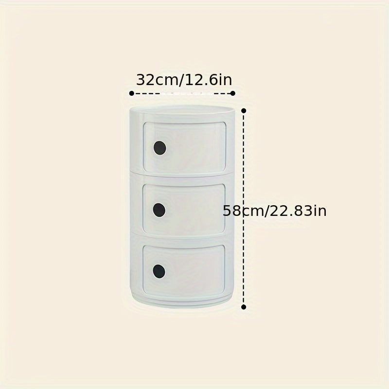 Comodino Rotondo – Mobiletto Bianco per Riporre