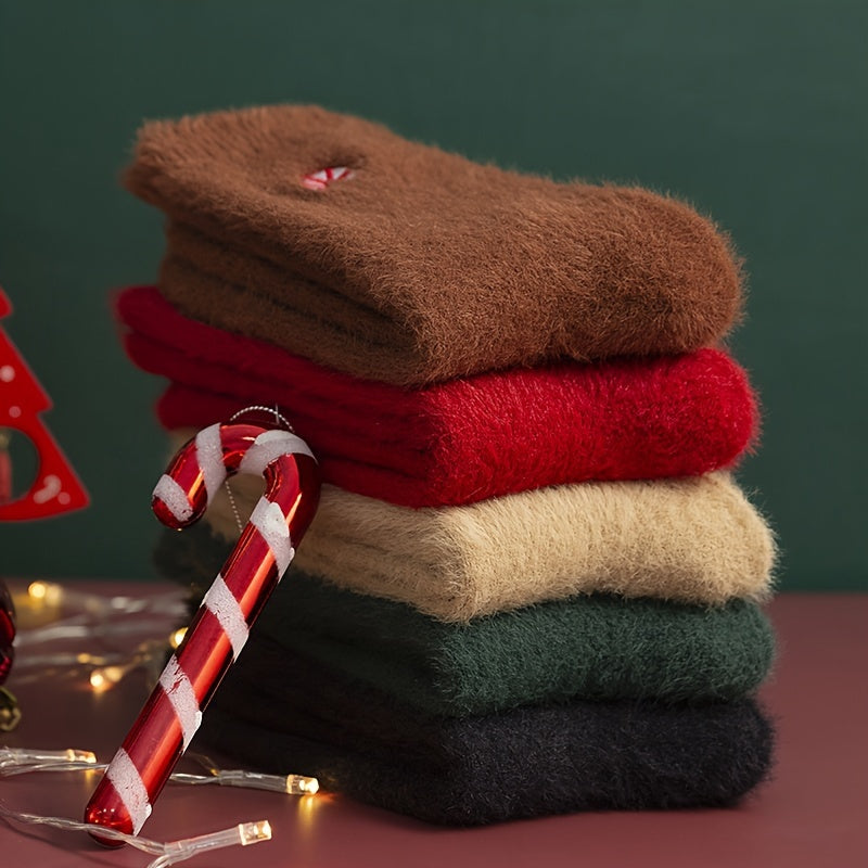 CozyKerst - 5 Paar Dikke Warme Kerstsokken voor Dames