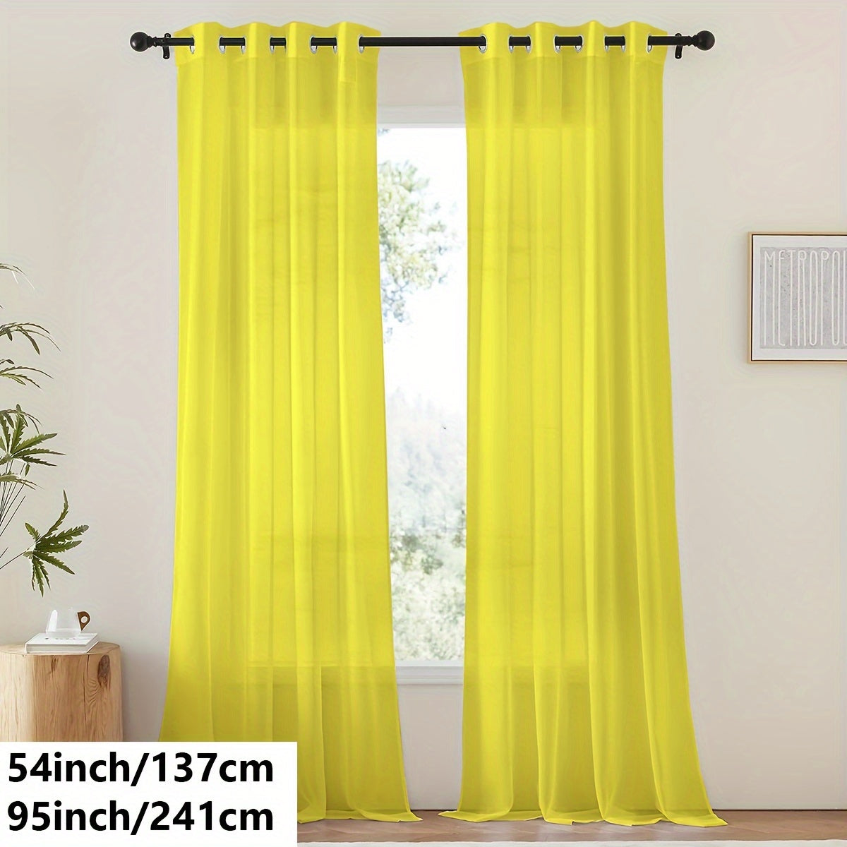 Tende in voile bianco leggero - 2 pezzi con occhielli per soggiorno e camera da letto