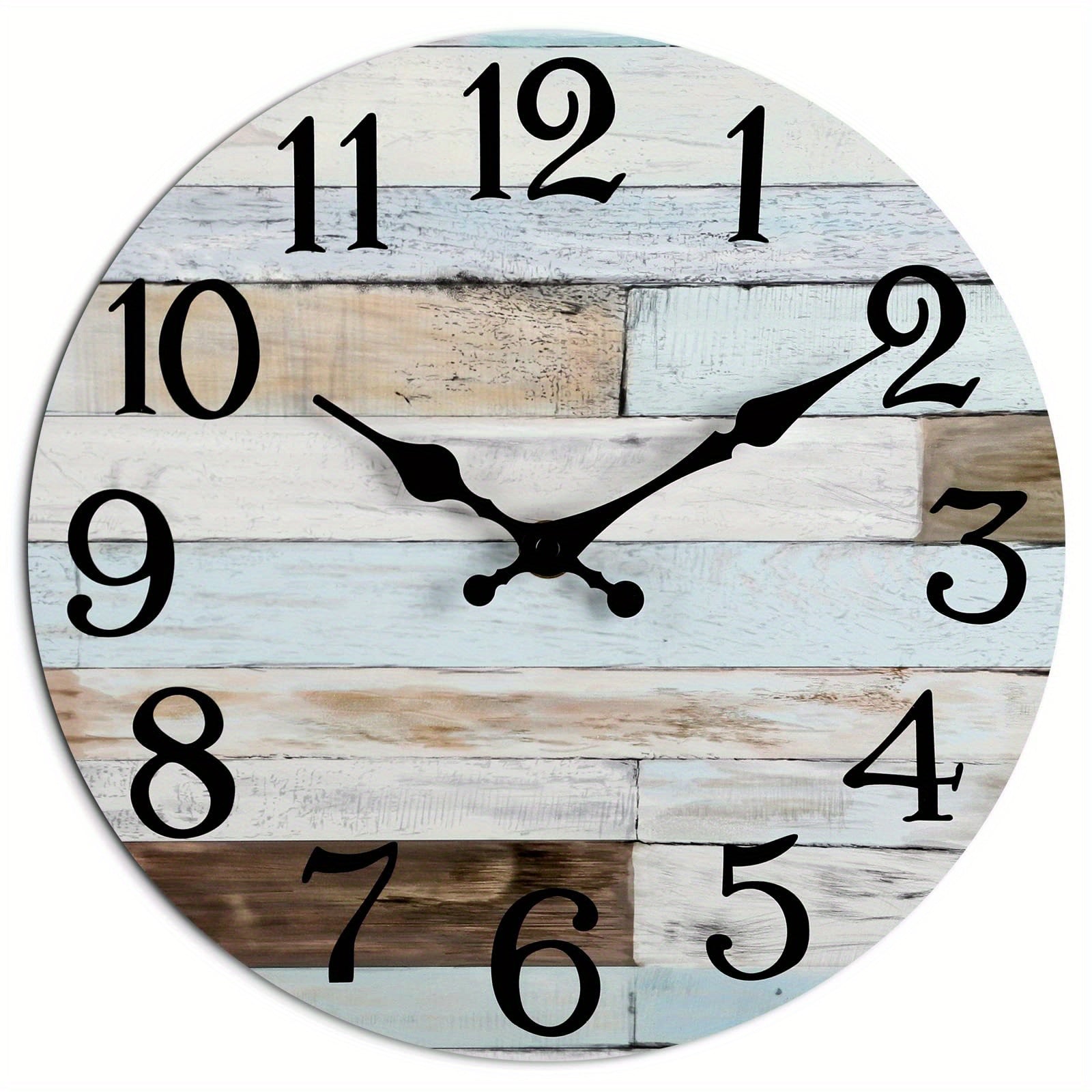 Nautical Wall Clock - Silent Round Clock, Blue Theme for Outdoor and Indoor Use