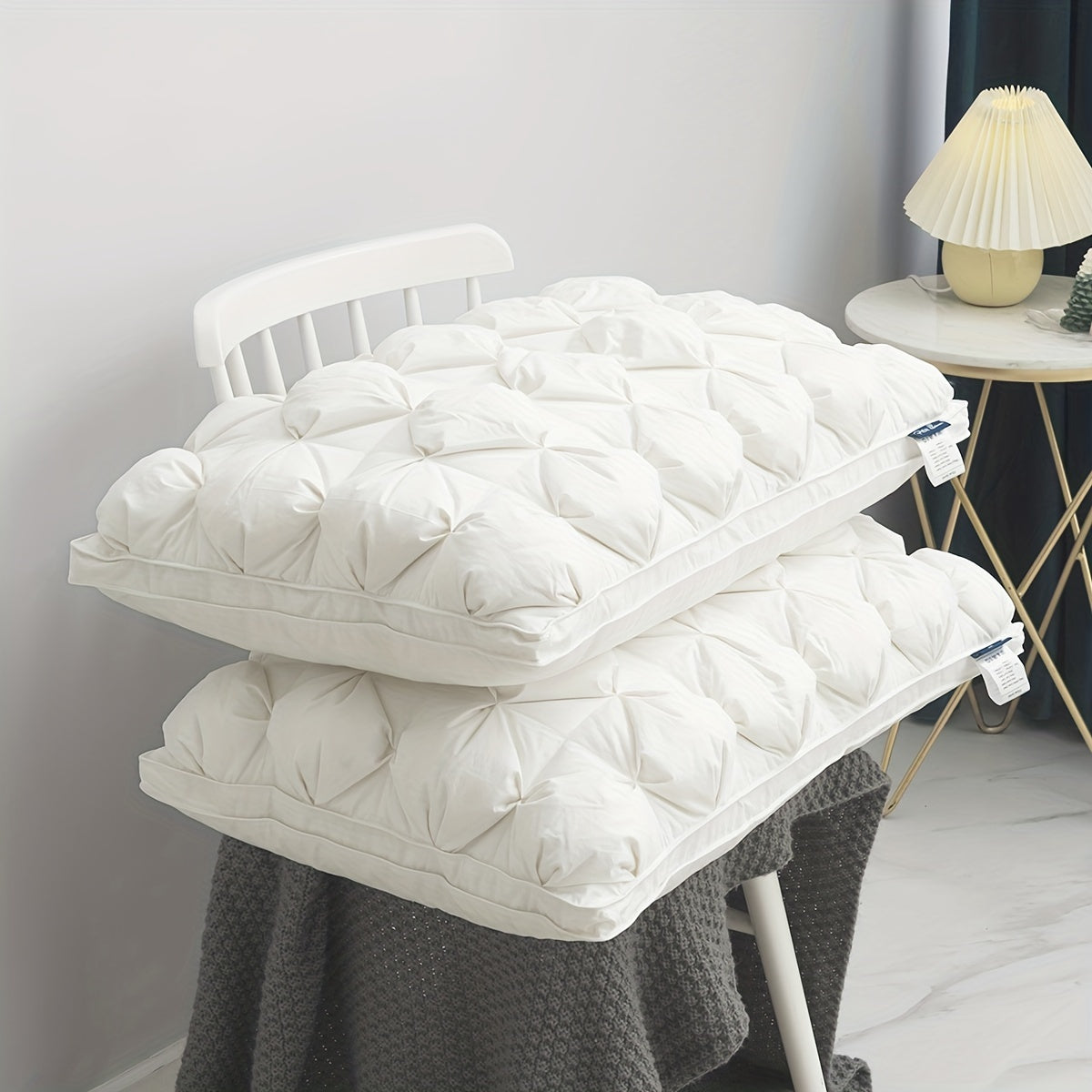 Pillow Down Head Pillow White Back Sleepers Soft Breathable