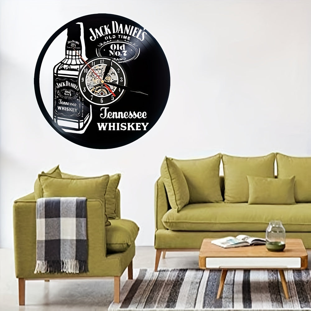 Vinyl Record Wandklok - Whisky Thema, Stil, Voor Woonkamer en Kantoor Decoratie