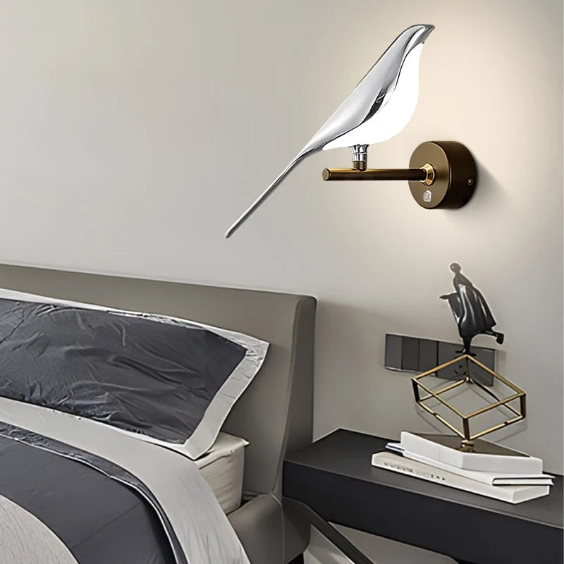 WingSpan - Vogel Wandlamp 360° draaibaar – Stijlvolle en Speelse Verlichting voor Thuis