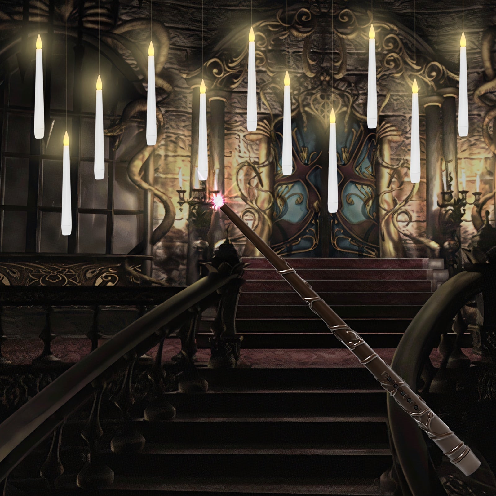 Set de 12 Velas LED Flotantes con Control Remoto – Alimentadas por Batería, Perfectas para Navidad, Halloween y Decoración del Hogar