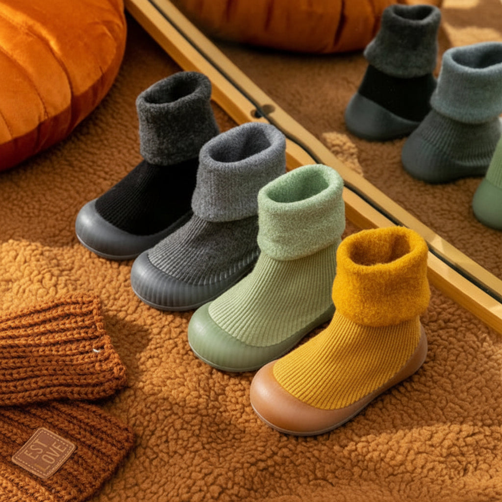 Antislip Sokken Peuters Warme Katoenen Babyschoentjes Eerste Stapjes
