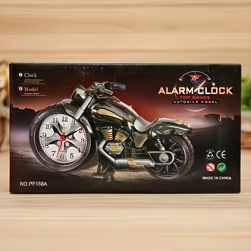 MotoClock - Cartoon Motorfiets Wekker met Zwitsers Kwartsmechanisme