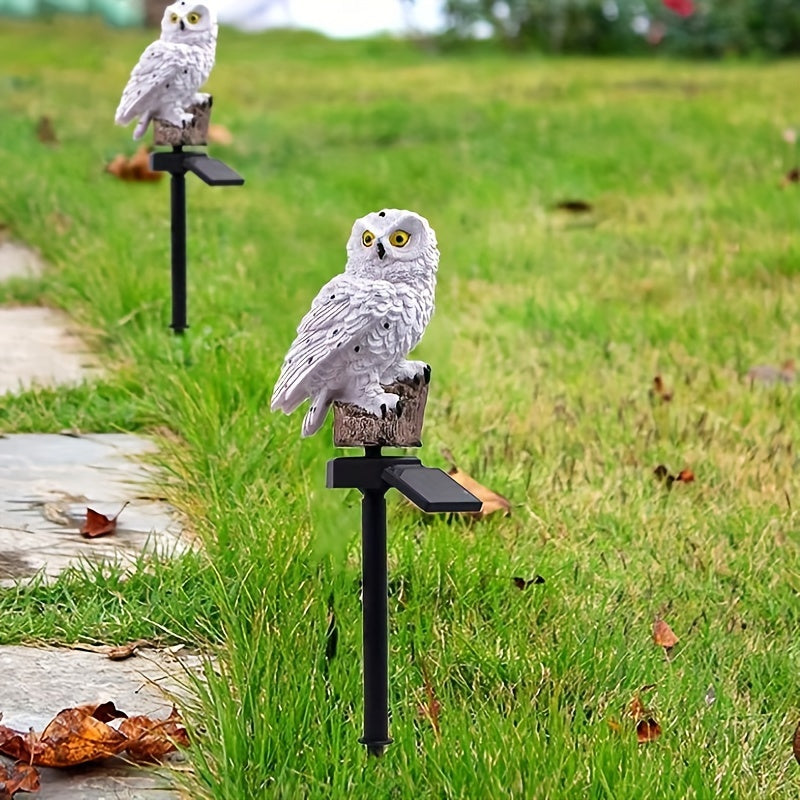SolarOwl - LED Solar Lawn Lamp, Garden Decoration with Resin Design