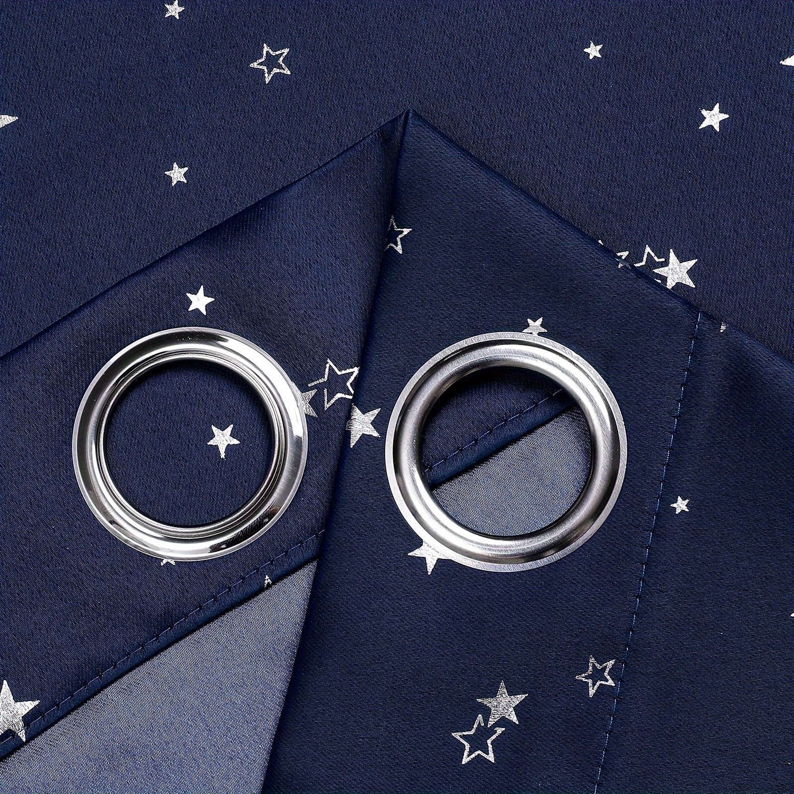 Tende Oscuranti - 2 Pezzi Termicamente Isolati con Motivo a Stelle Argento per Camera da Letto e Soggiorno