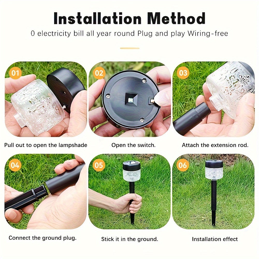 SolarGarden - Iluminación Solar de Jardín de 4 Piezas, Eficiente en Energía y Fácil de Instalar