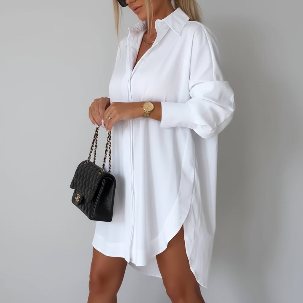 Long Polo Blouse Dames Ademend Stijlvol Elke Dag