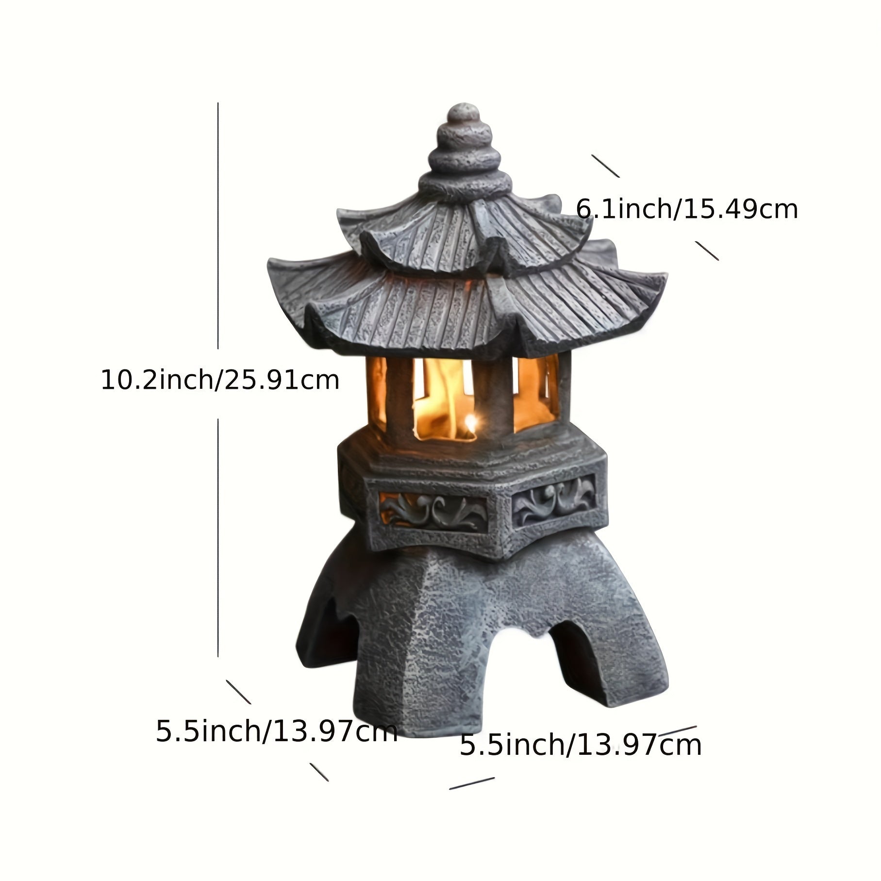 LumiLight - Solar Energy Pagoda Lantern Statue, Zen Decoration
