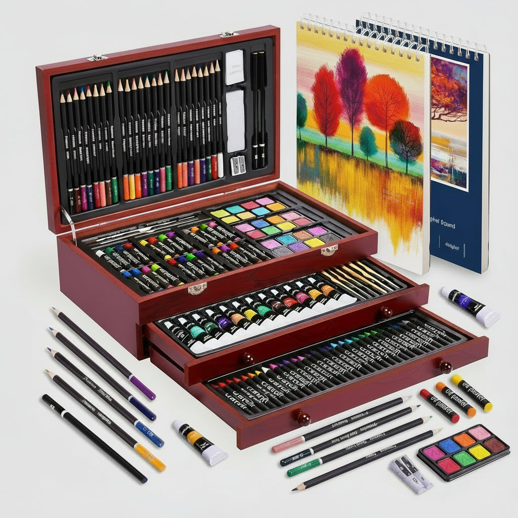 Set Disegno Pittura Valigetta Legno