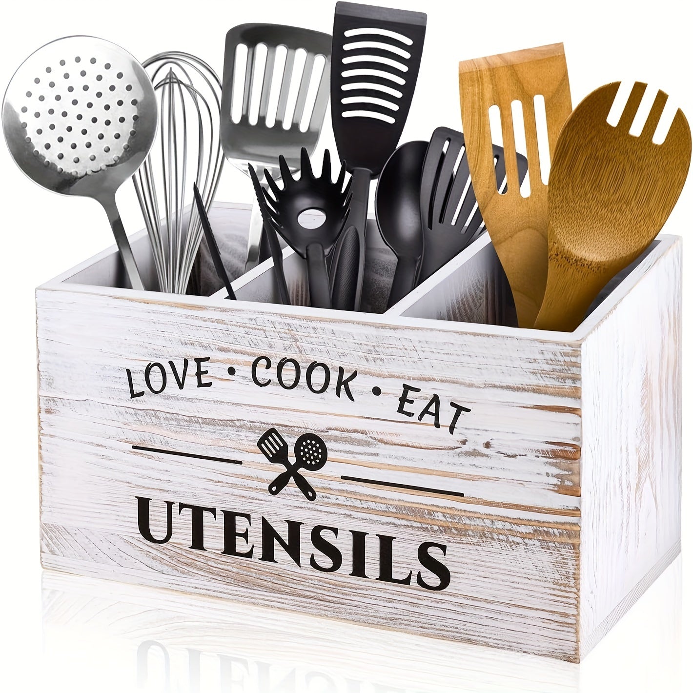 Scatola Porta Posate in Legno – Con Scomparti per Cucina, Camera da Letto e Scrivania