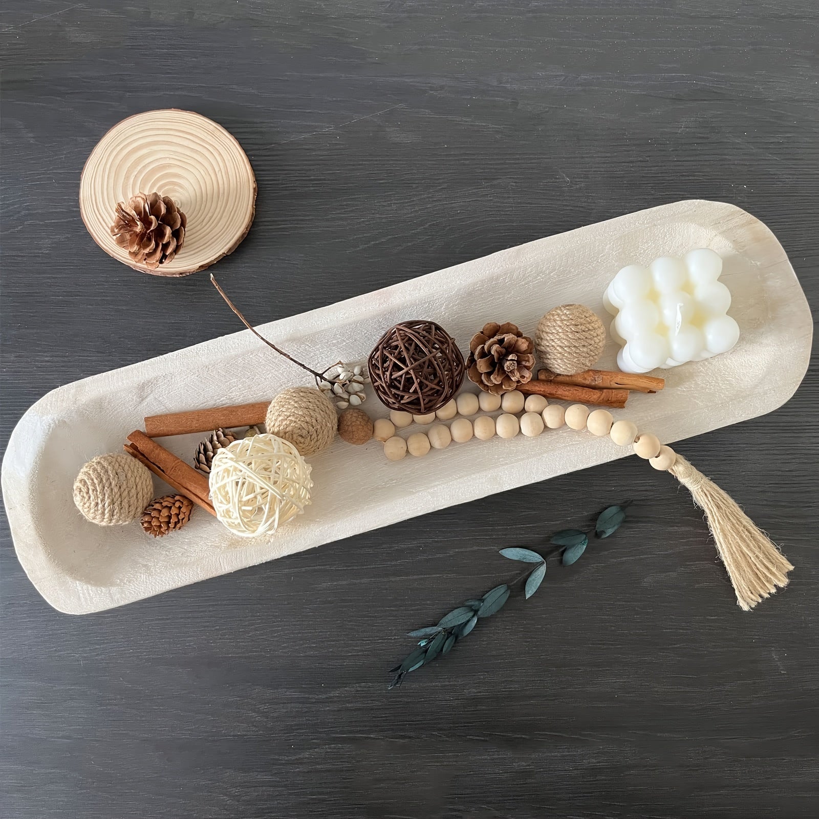 WoodServe Dough Bowl - Hand-Carved Wooden Decorative Bowl for Table Decor