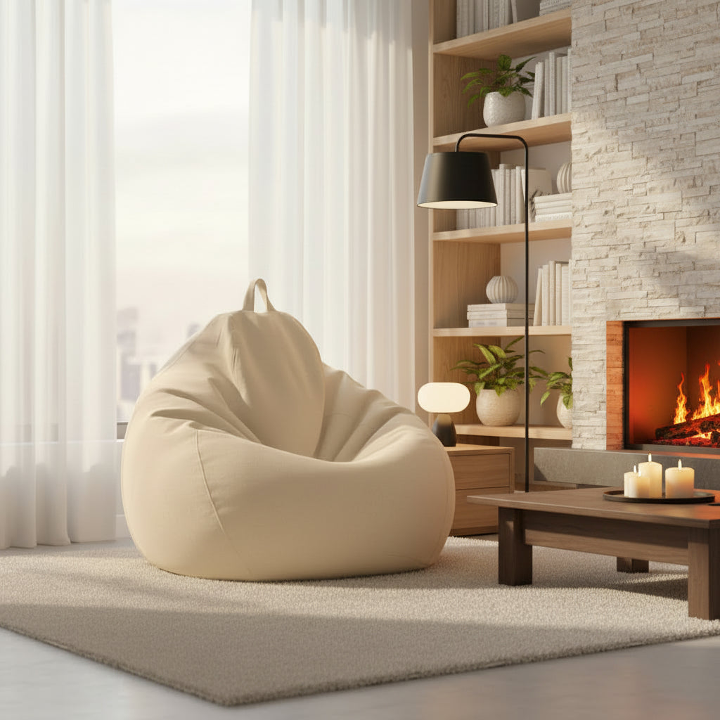 Saco de Assento de Linho Ergonómico Conforto Sala de Estar Relaxamento