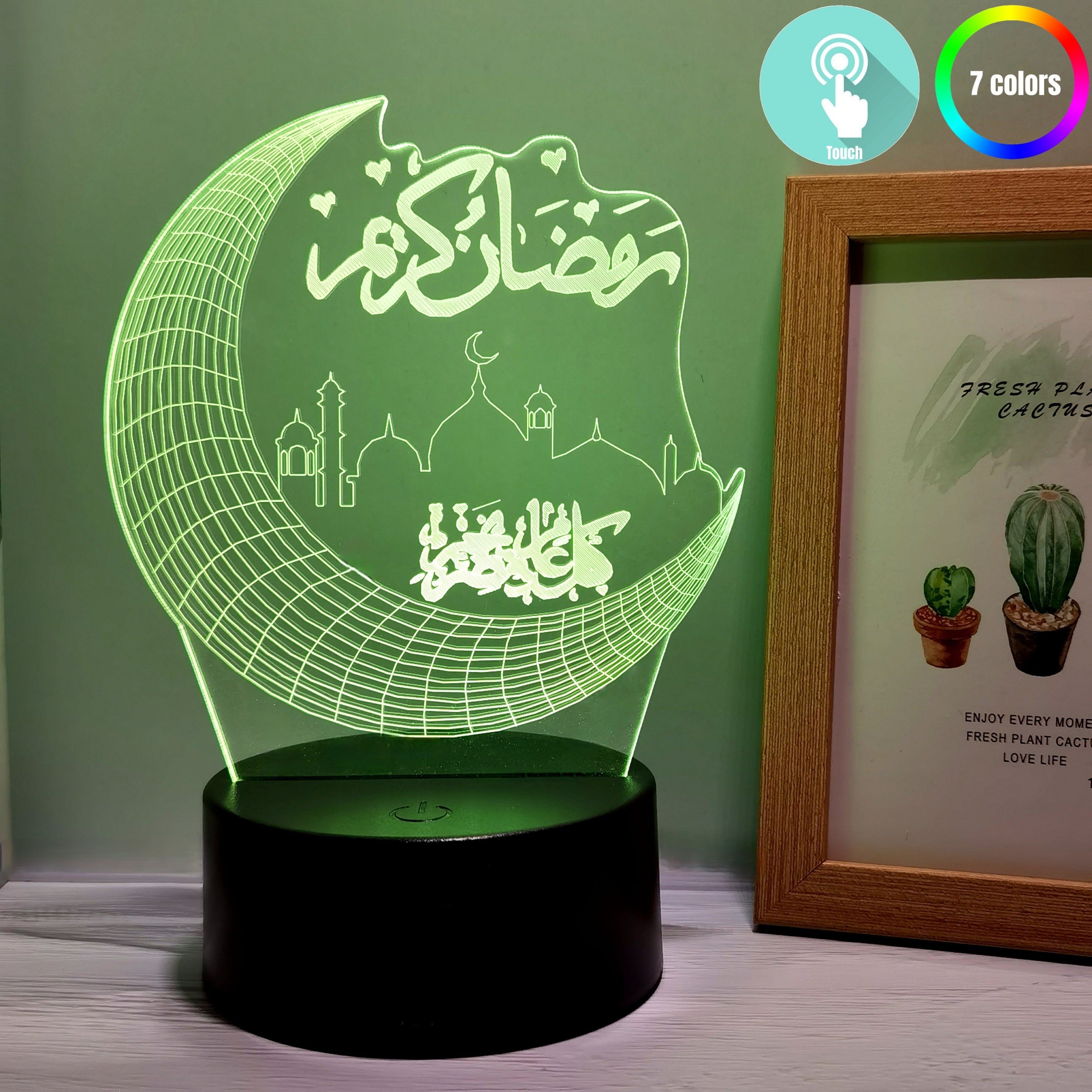 MoonPalace - Lámpara nocturna 3D con 7 colores y control táctil