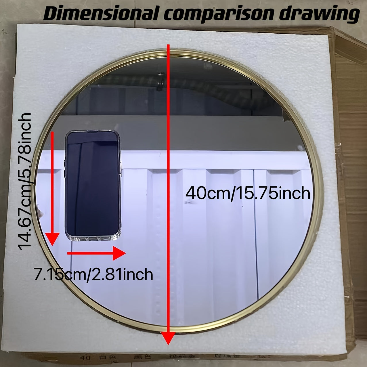 Ronde Wandspiegel in Kuststijl – Gepolijste Afwerking, RVS Frame, Draagbaar en Zonder Batterij
